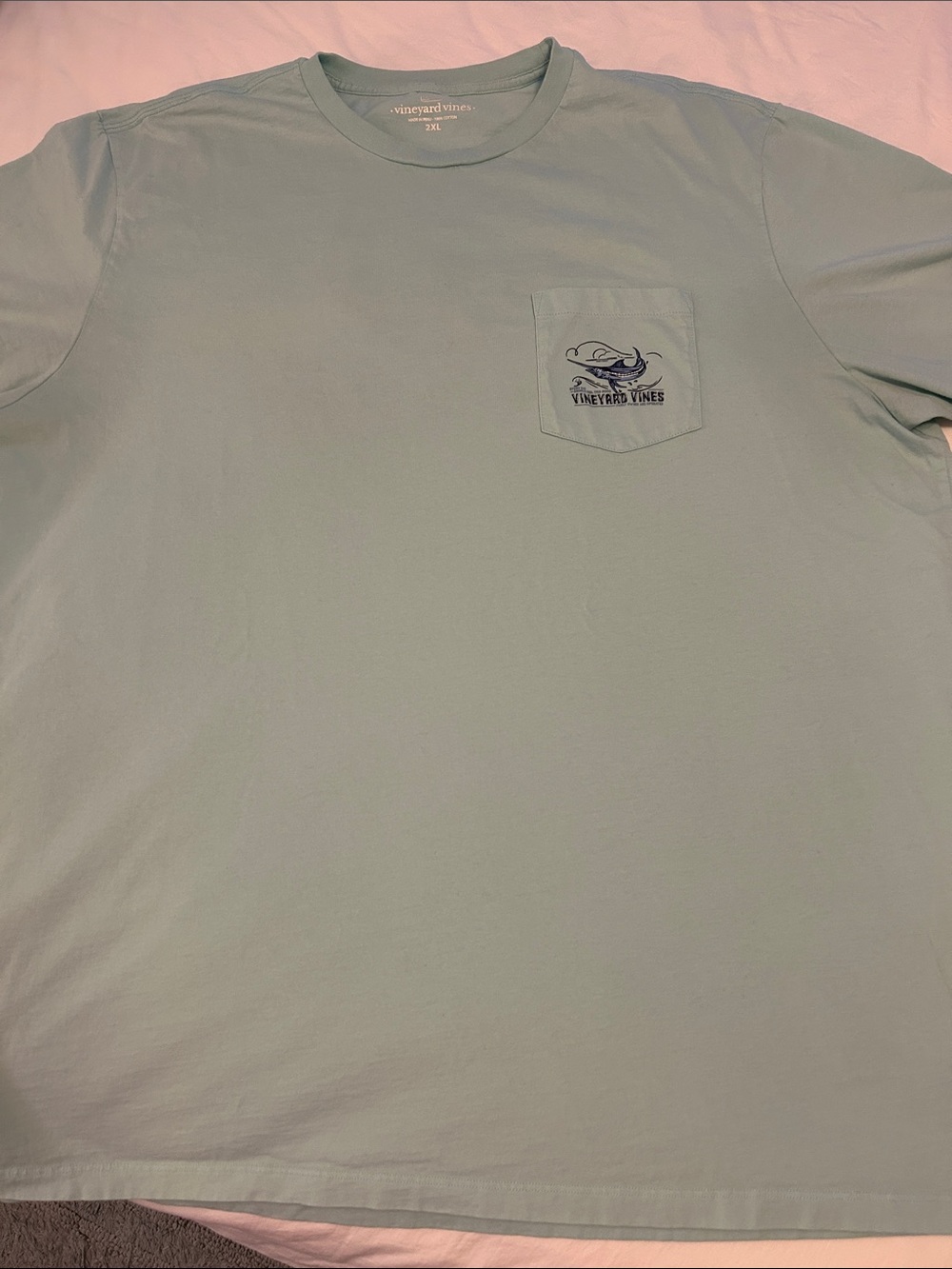 Vineyard Vines Men's Sage Green Short Sleeve Pocket Tee